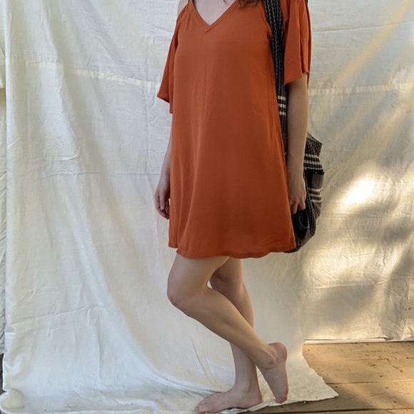 Dark orange Aline mini  dress - Picture 2 of 3
